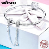 925 Silver Heart Charm Safety Chain Bead for Jewelry Making