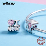 925 Silver Heart Pendent Charms for Mother's Jewelry