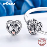 925 Silver Heart Pendent Charms for Mother's Jewelry