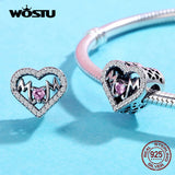 925 Silver Heart Pendent Charms for Mother's Jewelry