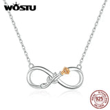 925 Silver Infinite Love Flower Necklace Chain for Women