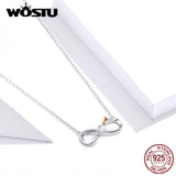 925 Silver Infinite Love Flower Necklace Chain for Women