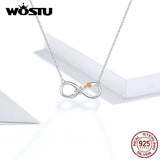 925 Silver Infinite Love Flower Necklace Chain for Women