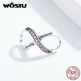 925 Silver Infinity Love Charm Family Bead Bracelet Pendant Zircon Jewelry