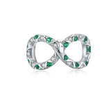 925 Silver Infinity Love Charm Family Bead Bracelet Pendant Zircon Jewelry