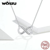 925 Silver Infinity Love Pendant Necklace Forever Family Cross Chain