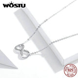 925 Silver Infinity Love Pendant Necklace Forever Family Cross Chain