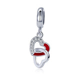 925 Silver Intertwined Hearts Pendant Charm for DIY Jewelry Lover Gift