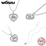 Sterling Silver Love Heart Mama Pendant Necklace Gift N470