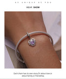 925 Sterling Silver Love Pendant Charm Bead for Bracelet DIY Jewelry