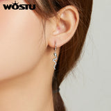 925 Silver Snake Hoop Earrings Green CZ Wedding Jewelry
