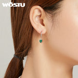 925 Silver Snake Hoop Earrings Green CZ Wedding Jewelry