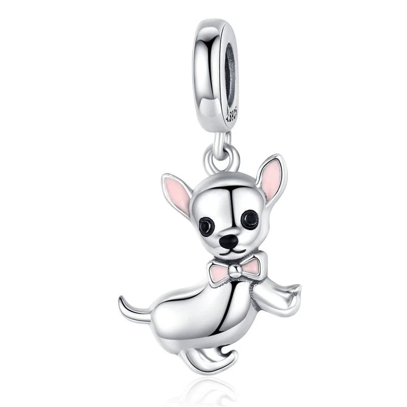 925 Silver Dog Cat Charm Beads for Bracelet Pendant