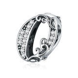 925 Sterling Silver Lucky Numbers 0-9 Zircon Beads Charms
