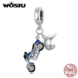 925 Sterling Silver Motorcycle Car Charms Pendant Bead