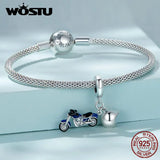925 Sterling Silver Motorcycle Car Charms Pendant Bead