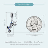 925 Sterling Silver Motorcycle Car Charms Pendant Bead