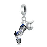 925 Sterling Silver Motorcycle Car Charms Pendant Bead