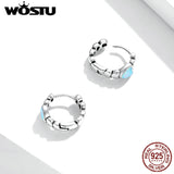 925 Silver Opal Heart Earrings Love Hoop Earrings Wedding Jewelry