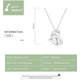 925 Sterling Silver Openwork Heart Necklace Long Chain Link For Women