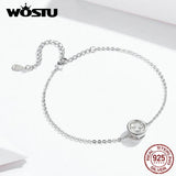 925 Silver Zircon Link Chain Bracelet for Women Wedding CQB157
