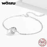 925 Silver Zircon Link Chain Bracelet for Women Wedding CQB157