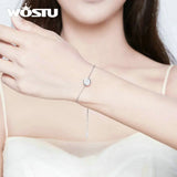 925 Silver Zircon Link Chain Bracelet for Women Wedding CQB157
