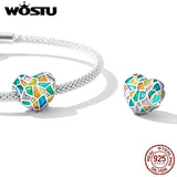 925 Silver Rainbow Church Window Heart Charm Bead for Women