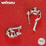 925 Silver Red Luck Carp Hoop Earrings Chinese Art Drop Earring BSE742