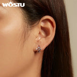925 Silver Red Luck Carp Hoop Earrings Chinese Art Drop Earring BSE742