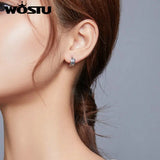 925 Silver Feather Stud Earrings Vintage Retro Style