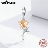 925 Silver Rose Flower Charms for DIY Jewelry Making