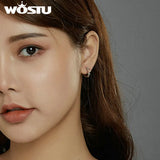 925 Silver Rose Vine Hoop Earrings Wedding Jewelry CQE971