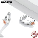 925 Silver Rose Vine Hoop Earrings Wedding Jewelry CQE971