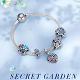 925 Silver Secret Garden Charms Pendants for DIY Necklace Original Bracelet
