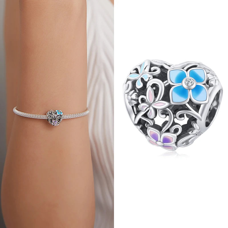 925 Silver Secret Garden Charms Pendants for DIY Necklace Original Bracelet
