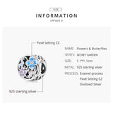 925 Silver Secret Garden Charms Pendants for DIY Necklace Original Bracelet