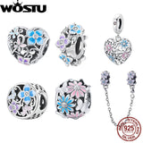 925 Silver Secret Garden Charms Pendants for DIY Necklace Original Bracelet