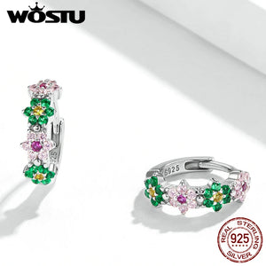925 Silver Spring Flower Zircon Wedding Party Jewelry FICE1320