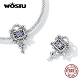 925 Sterling Silver Lock & Key Charms Beads Pendant for DIY Bracelet Bangle