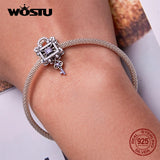 925 Sterling Silver Lock & Key Charms Beads Pendant for DIY Bracelet Bangle