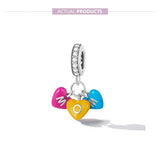 925 Silver Star Eye Mushroom Heart Beads Bracelet DIY Jewelry