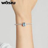 925 Silver Snowman Pendant CZ Charm DIY Bracelet Jewelry