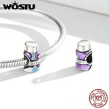 925 Silver Snowman Pendant CZ Charm DIY Bracelet Jewelry