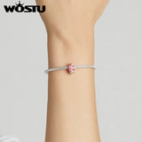925 Silver Snowman Pendant CZ Charm DIY Bracelet Jewelry