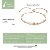 925 Silver Bowknot Bracelet For Women Rose Wedding Lover Jewelry