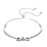 925 Silver Bowknot Bracelet For Women Rose Wedding Lover Jewelry