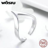 925 Silver V Shape Ring Women Adjustable Wedding Jewelry Gift CQR470