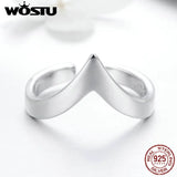 925 Silver V Shape Ring Women Adjustable Wedding Jewelry Gift CQR470