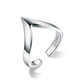 925 Silver V Shape Ring Women Adjustable Wedding Jewelry Gift CQR470